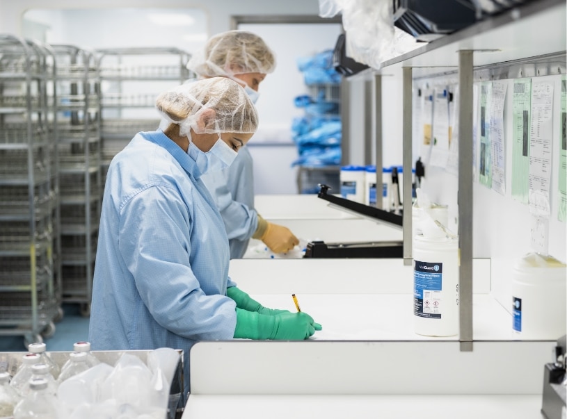 Technicians working together in a laboratory